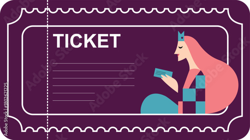 Theatre ticket template — modern vector design for events and performances