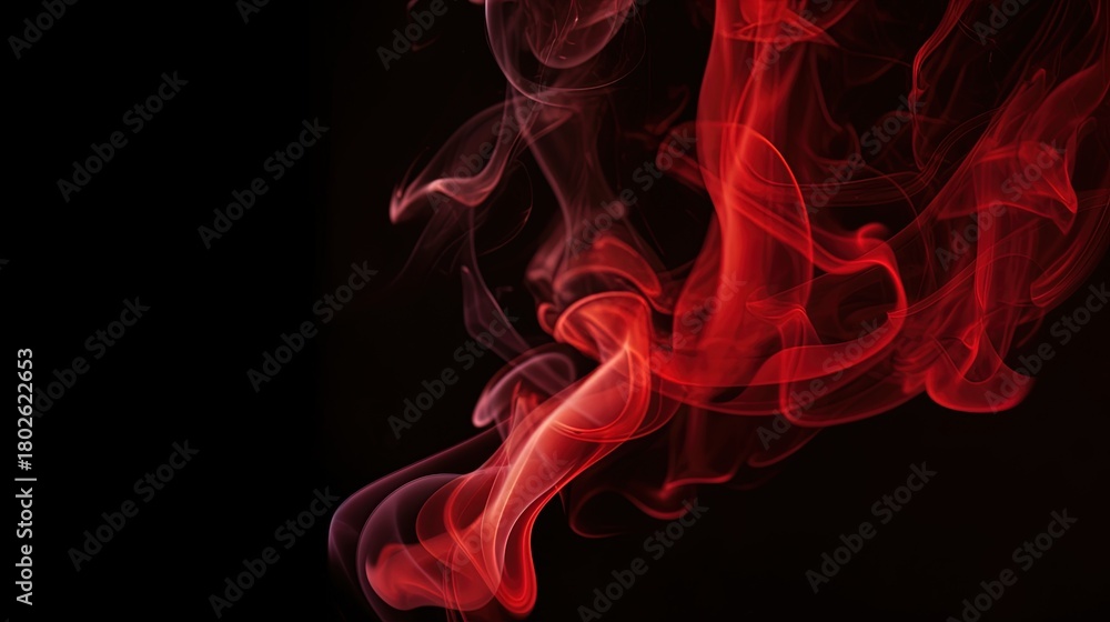Obraz premium Red smoke on black background