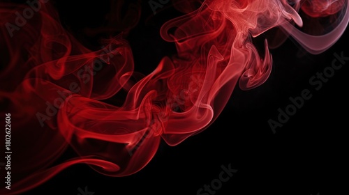Foto Red smoke on black background