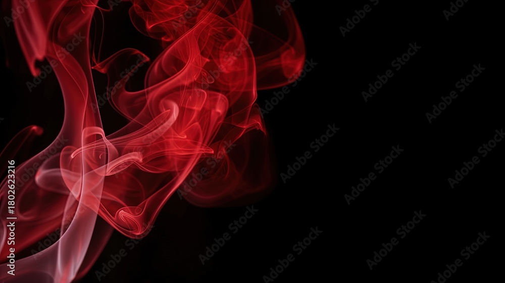 Obraz premium Red smoke on black background