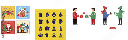 Christmas Holiday Festive Decorations and Gift Giving.