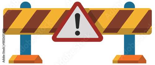 road construction safety barriers and traffic cones illustration showing essential traffic control tools, warning signs, and protective equipment, perfect for depicting construction zones, maintenance