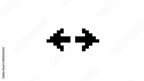 Pixel Art Horizontal Arrows Icon for Resizing, Expanding, or Stretching Interface Elements in Digital Design