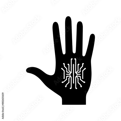 Hand with circuit board Vector