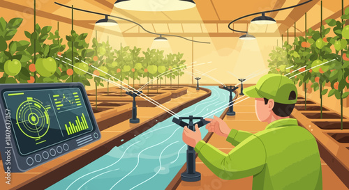 Precision agriculture: Advanced irrigation system in modern greenhouse farming