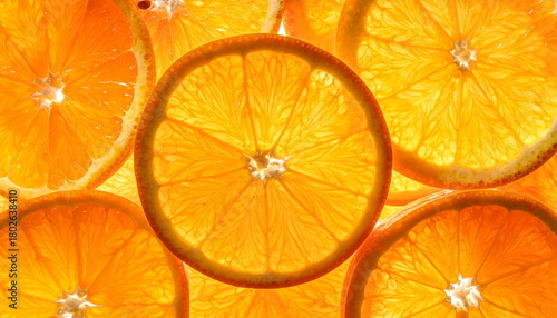 close up of fresh orange slices showing juicy texture and bright citrus color