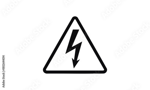 Electric Shock Warning Sign Vector - High Voltage Safety Icon