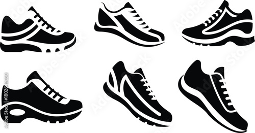 Running Shoe Icon Vector set