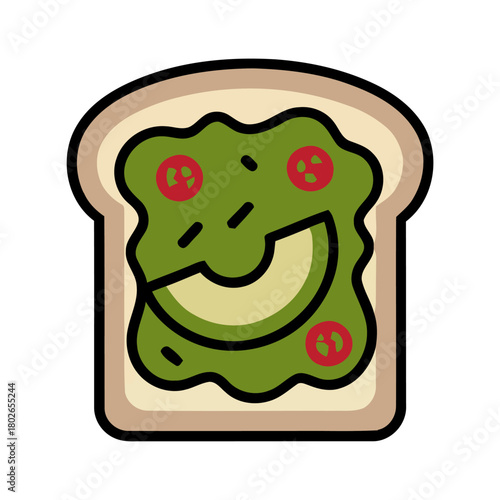 Avocado Toast Topped with Tomato Slices on Whole Grain Bread