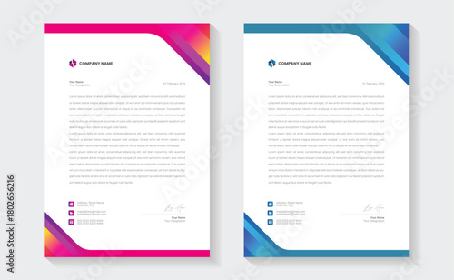 Modern Creative & Clean business style letterhead bundle of your corporate project design. Set to print. modern business letterhead in abstract design. minimal corporate business letterhead template.