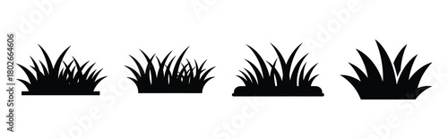 grass patch Easter silhouette art, black color and white background