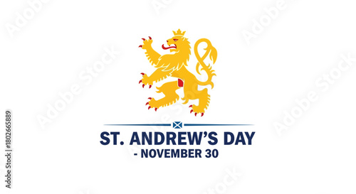 Celebrate St Andrew's Day with this iconic Scottish lion rampant emblem, perfect for cultural events, holiday greetings, and Scottish heritage promotions
