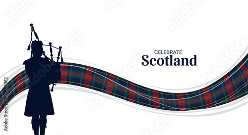 Let's celebrate Scotland with bagpipes and colorful tartan designs for your event or cultural promotions now, showcasing Scottish heritage and pride