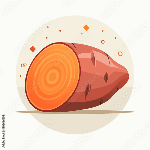 Patate douce stylisée vectorielle isolée