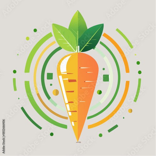 Illustration design plat de carotte simple et isolée