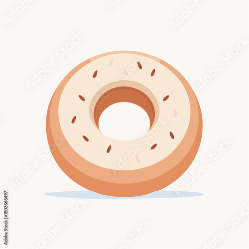 Illustration design plat de bagel beige moderne