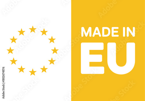 A graphic representation of the European Union flag and 'Made in EU' text, signifying origin and European manufacturing.
