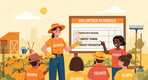 Community engagement in an autumn harvest event led by volunteers for local farm