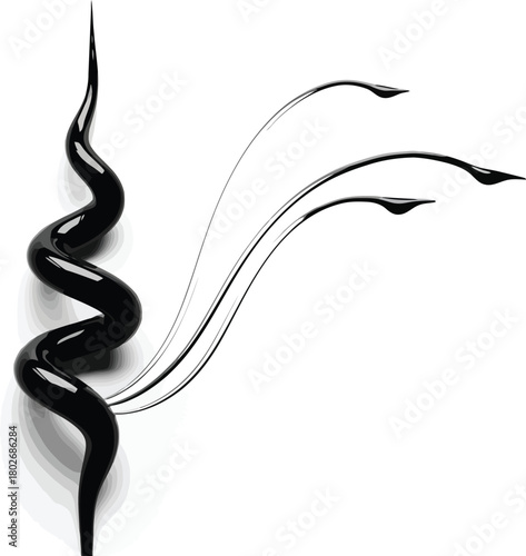 PrintStylized Abstract Ribbon Design – Glossy Minimalist Element for Modern Branding & Visual Art