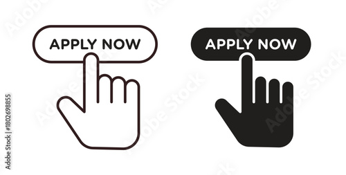 Apply icon flat vector illustration. Black Thin Line Icon Emblem Concept