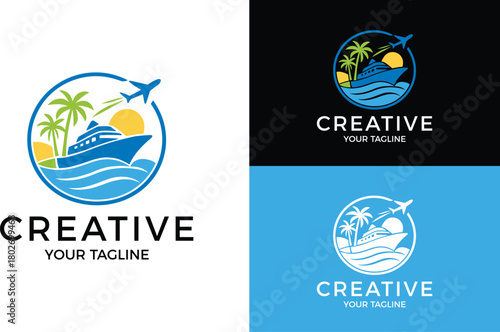 travel and hotel rental outdoors adventure and luxury logo design