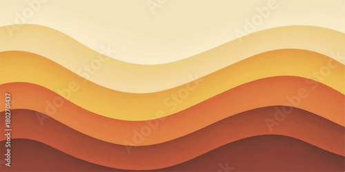 Abstract orange vector background illustration with yellow gradient curves, waves, and light texture pattern design