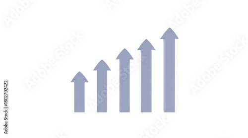 Free Download Rising bar chart with upward arrows symbolizes growth, progress, and success in business, finance, or data analysis, conveying positive results and achievement in modern, minimal style - GFXLoad