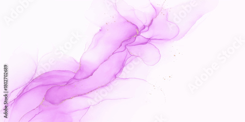 Pink and purple colorful smoke swirls in a smooth, flowing abstract wave design on a white background