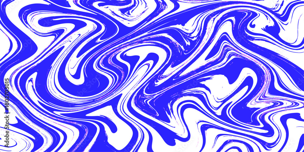 Fototapeta premium Abstract seamless pattern with blue floral swirls and psychedelic purple leaf curves for textile wallpaper design texture vector illustration