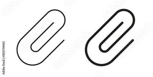 Clip icon flat vector illustration. Black Thin Line Icon Emblem Concept