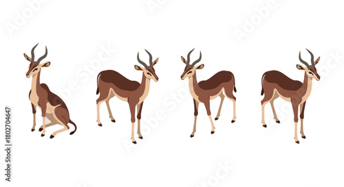Deer with Color icon. Flat style.