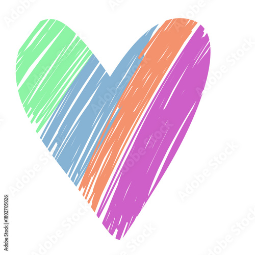 Cute Hand-Drawn Heart Icon no background png