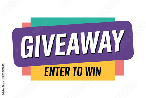 A colorful graphic design announces a giveaway with the words 'GIVEAWAY' and 'ENTER TO WIN' prominently displayed.
