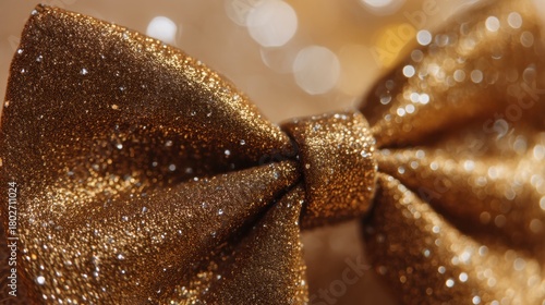 Glittering Gold Bow Tie Sparkling with Elegance and Sophistication