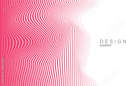 Abstract Optical Illusion Wavy Pink Lines Background