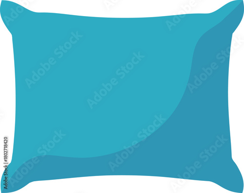 Blue Rectangular Pillow Vector Illustration for Bedding and Interior Design Concepts