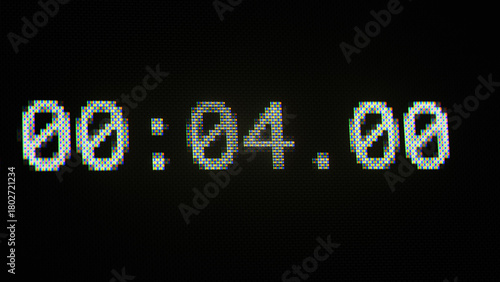 Close-up of a digital countdown timer 3D render