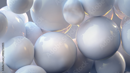 Smooth glossy white spheres...