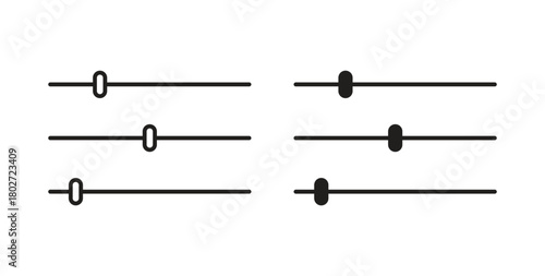 Filter Control icon flat vector illustration. Black Thin Line Icon Emblem Concept