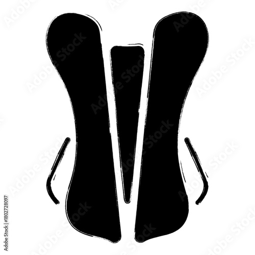 corset icon, brush strokes, vector illustration on white background.