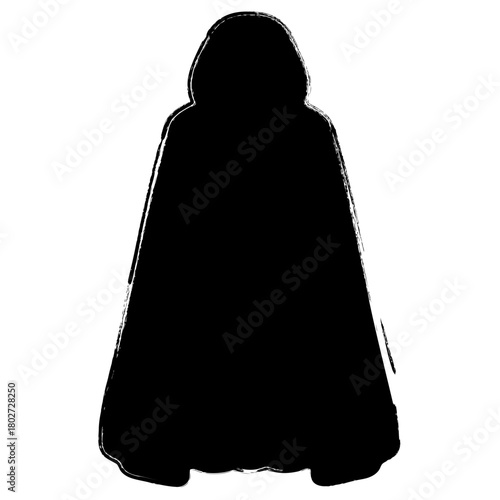 dark robes icon, brush strokes, vector illustration on white background.