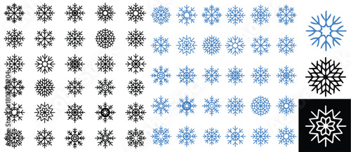 Delightful array of snowflakes for winter designs and holiday projects, adding a touch of frosty elegance to your creative endeavors this season