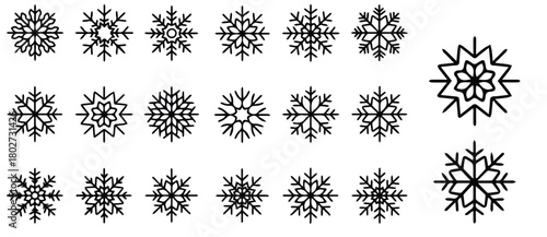 Delicate snowflakes create a festive winter mood for holiday cards, banners, or elegant seasonal designs.