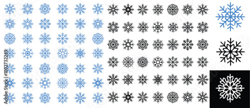 Unique snowflake designs evoke winter's beauty. Perfect for festive cards, invitations, and seasonal decorations.
