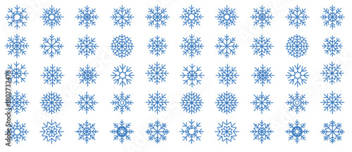 Festive snowflake collection perfect for winter holiday backgrounds, greeting cards, or seasonal designs - add some winter magic to your project