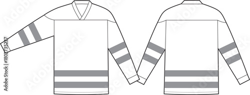 Template hockey practice jersey flat sketch design outline
