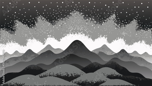 A black and white photo of a person standing against a plain white background, showcasing their silhouette and posture..eps