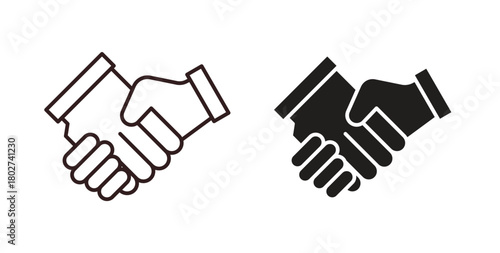 Partner icon flat vector illustration. Black Thin Line Icon Emblem Concept