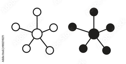 Particle icon flat vector illustration. Black Thin Line Icon Emblem Concept