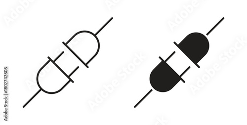 Plugin icon flat vector illustration. Black Thin Line Icon Emblem Concept